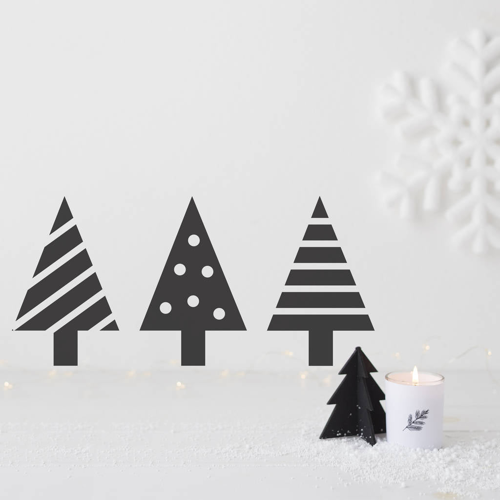 Set of Three Mini Trees Wall and Window Sticker