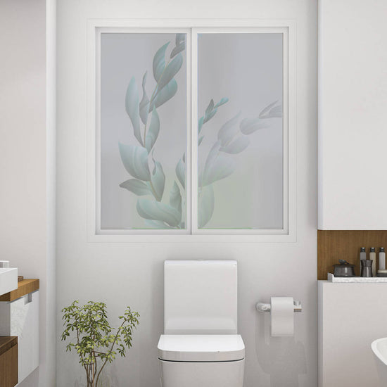 Silvery Leaves Frosted Window Film