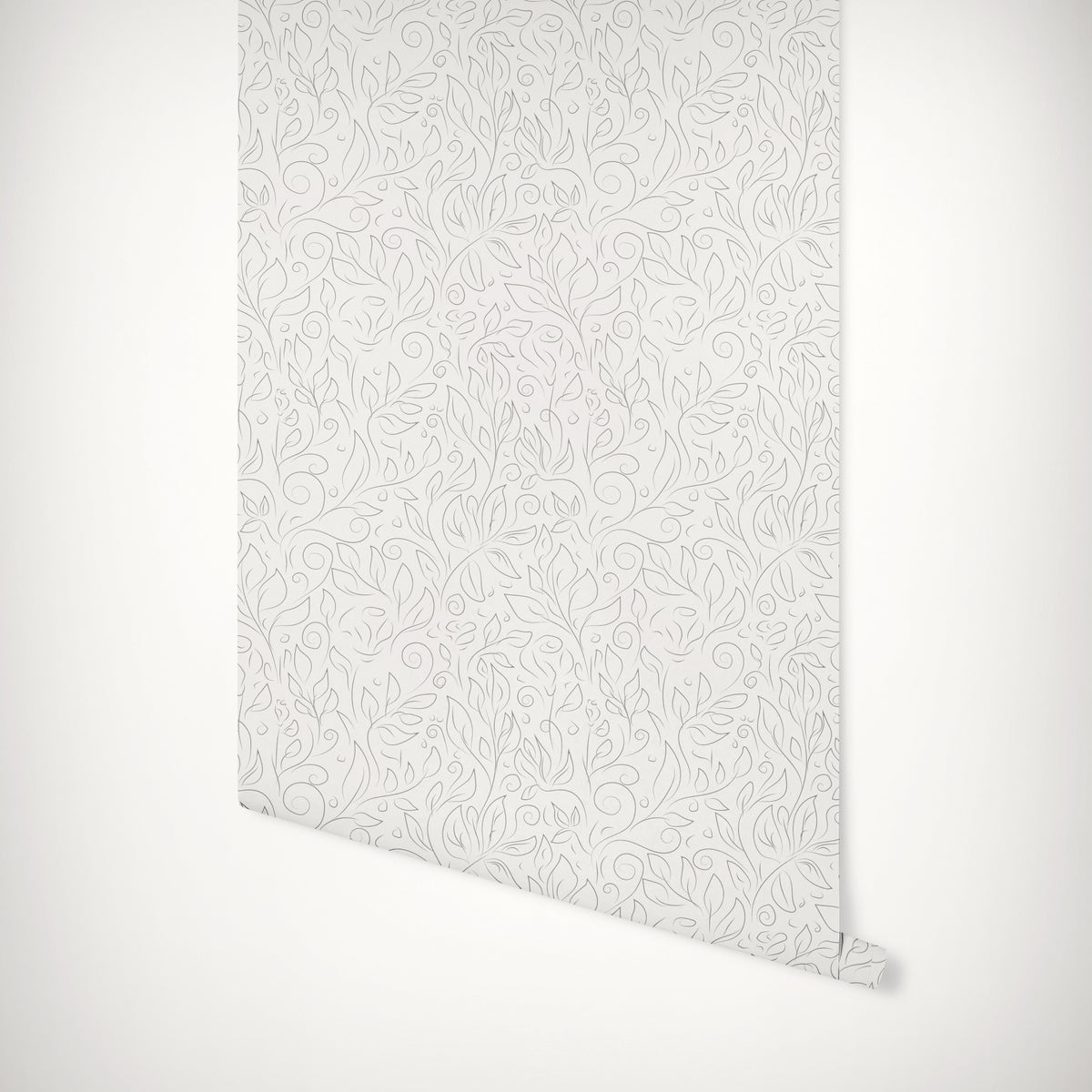 Rose and Leaf Sketch Self-Adhesive Wallpaper