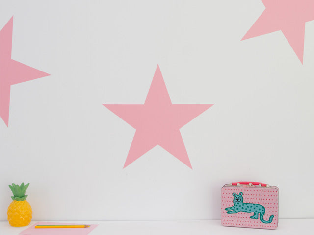 Pink Star Stickers in a Child's Bedroom