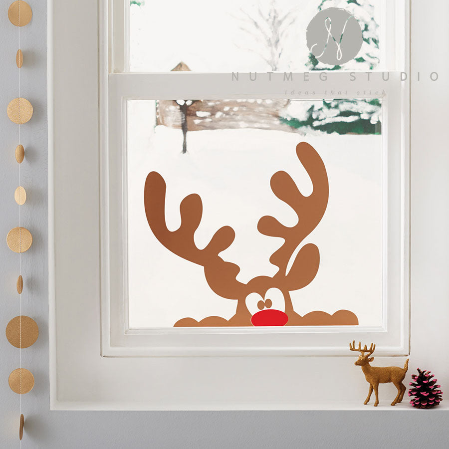 Peeping Christmas Window Stickers