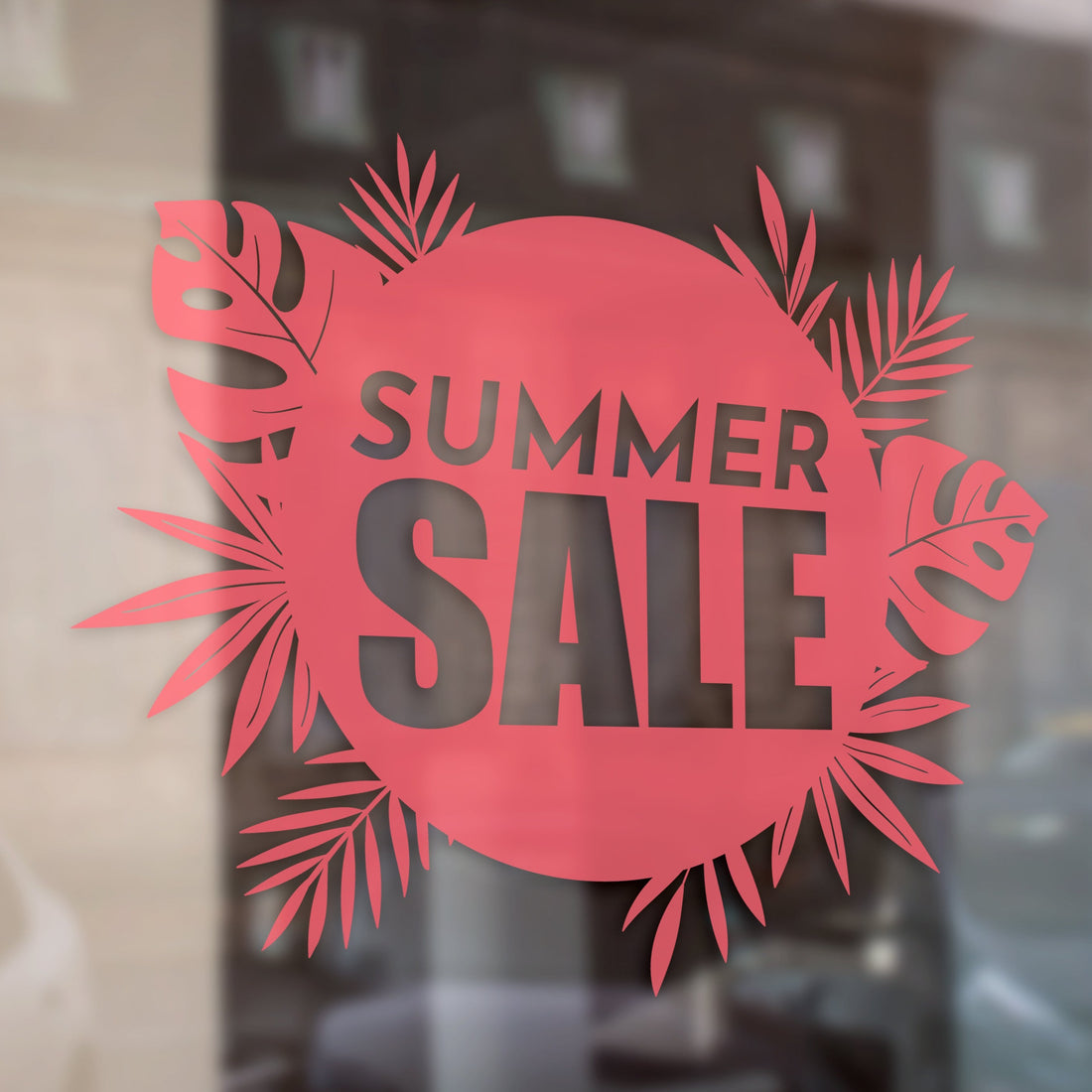 Tropical Circle Sale Retail Shop Window Sticker Vinyl