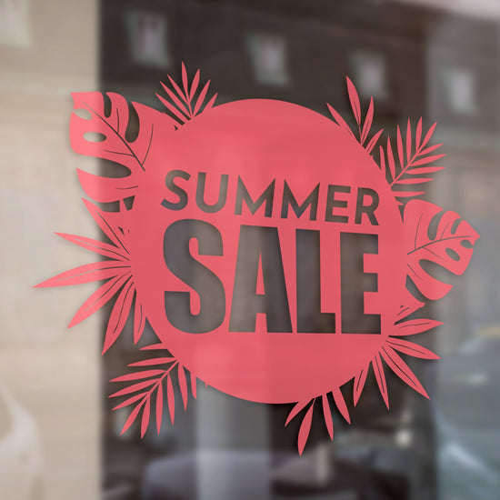 Tropical Circle Sale Retail Shop Window Sticker Vinyl