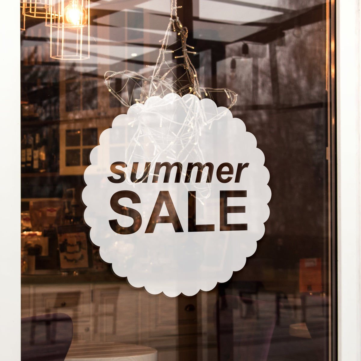 Scallop Circle Summer Sale Retail Shop Window Sticker Vinyl