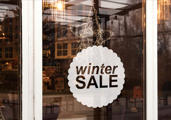 Scallop Circle Winter Sale Retail Shop Window Sticker Vinyl