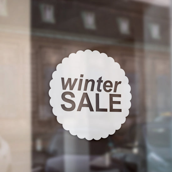 Scallop Circle Winter Sale Retail Shop Window Sticker Vinyl