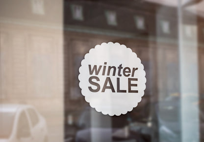Scallop Circle Winter Sale Retail Shop Window Sticker Vinyl