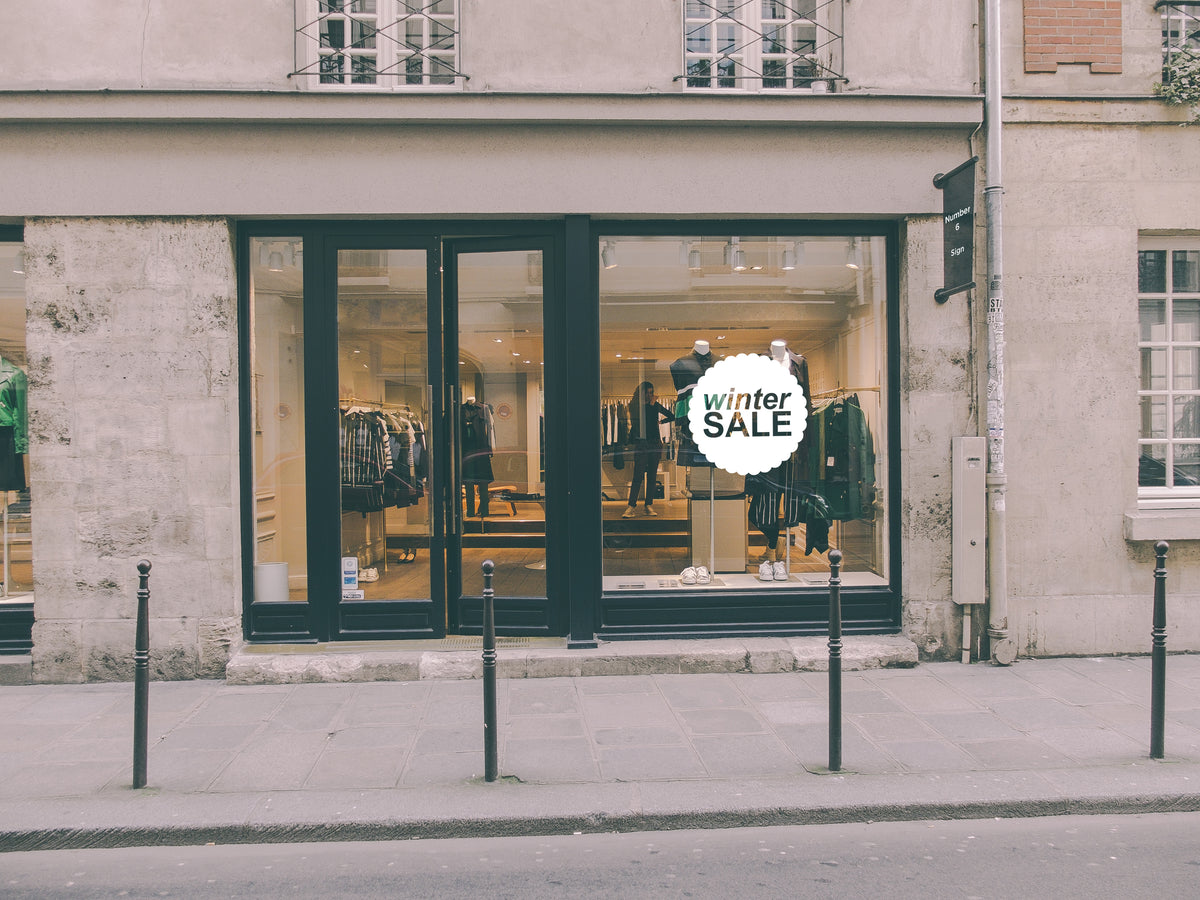 Scallop Circle Winter Sale Retail Shop Window Sticker Vinyl