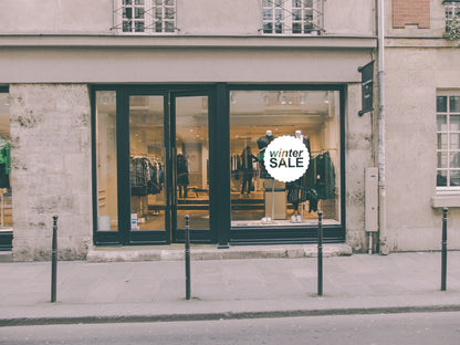 Scallop Circle Winter Sale Retail Shop Window Sticker Vinyl