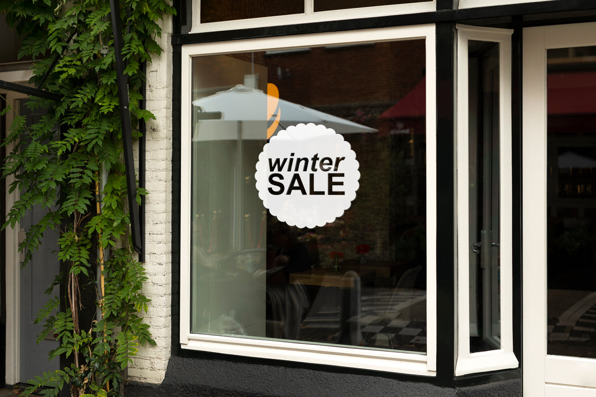 Scallop Circle Winter Sale Retail Shop Window Sticker Vinyl
