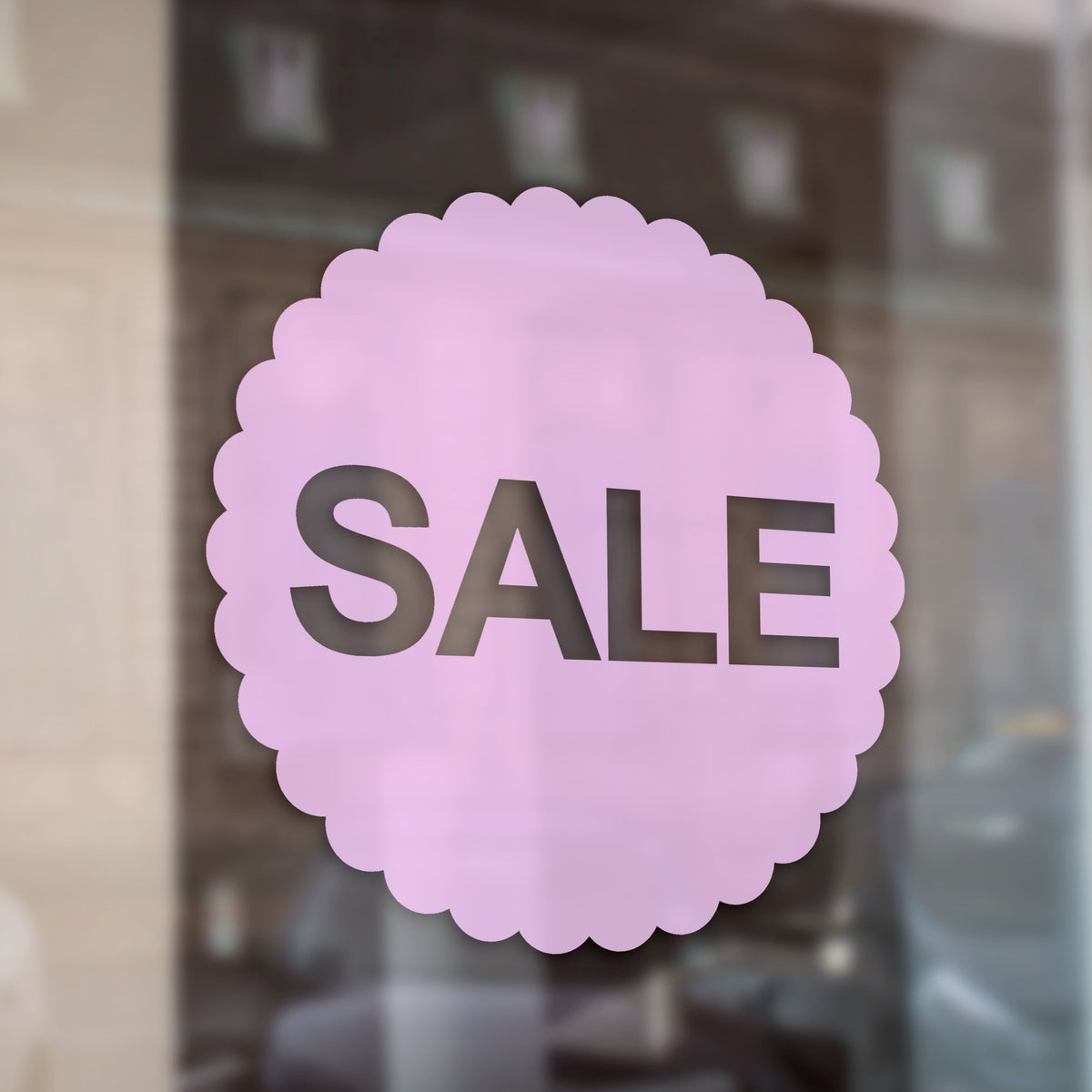 Scallop Circle Sale Retail Shop Window Sticker Vinyl