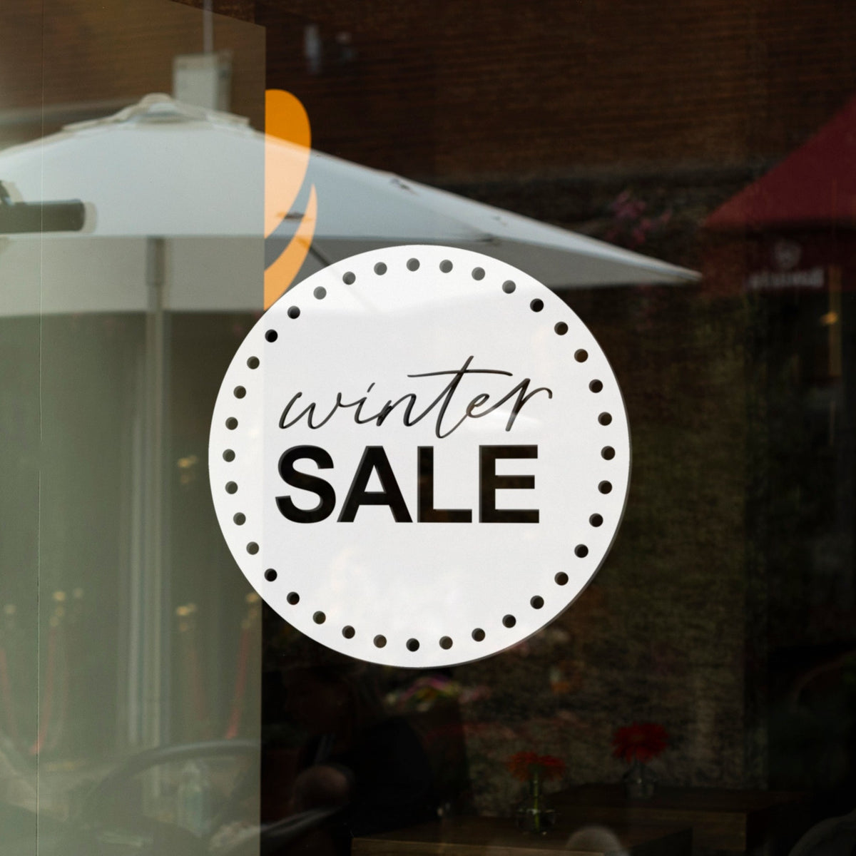 Circle Winter Sale Retail Shop Window Sticker Vinyl