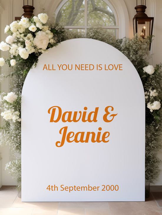 All You Need Is Love Wedding Vinyl Lettering for Mirrors and Signs