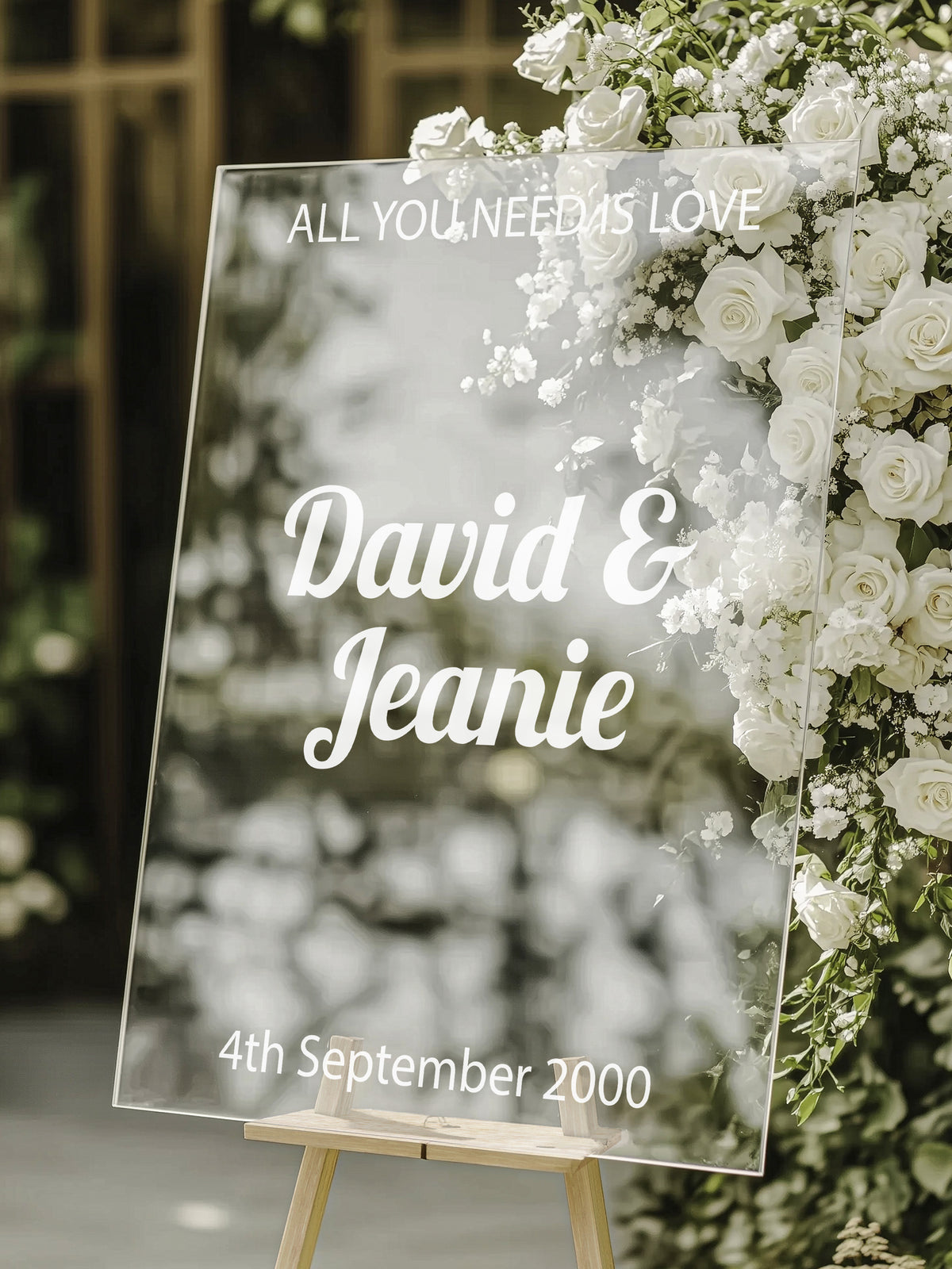 All You Need Is Love Wedding Vinyl Lettering for Mirrors and Signs