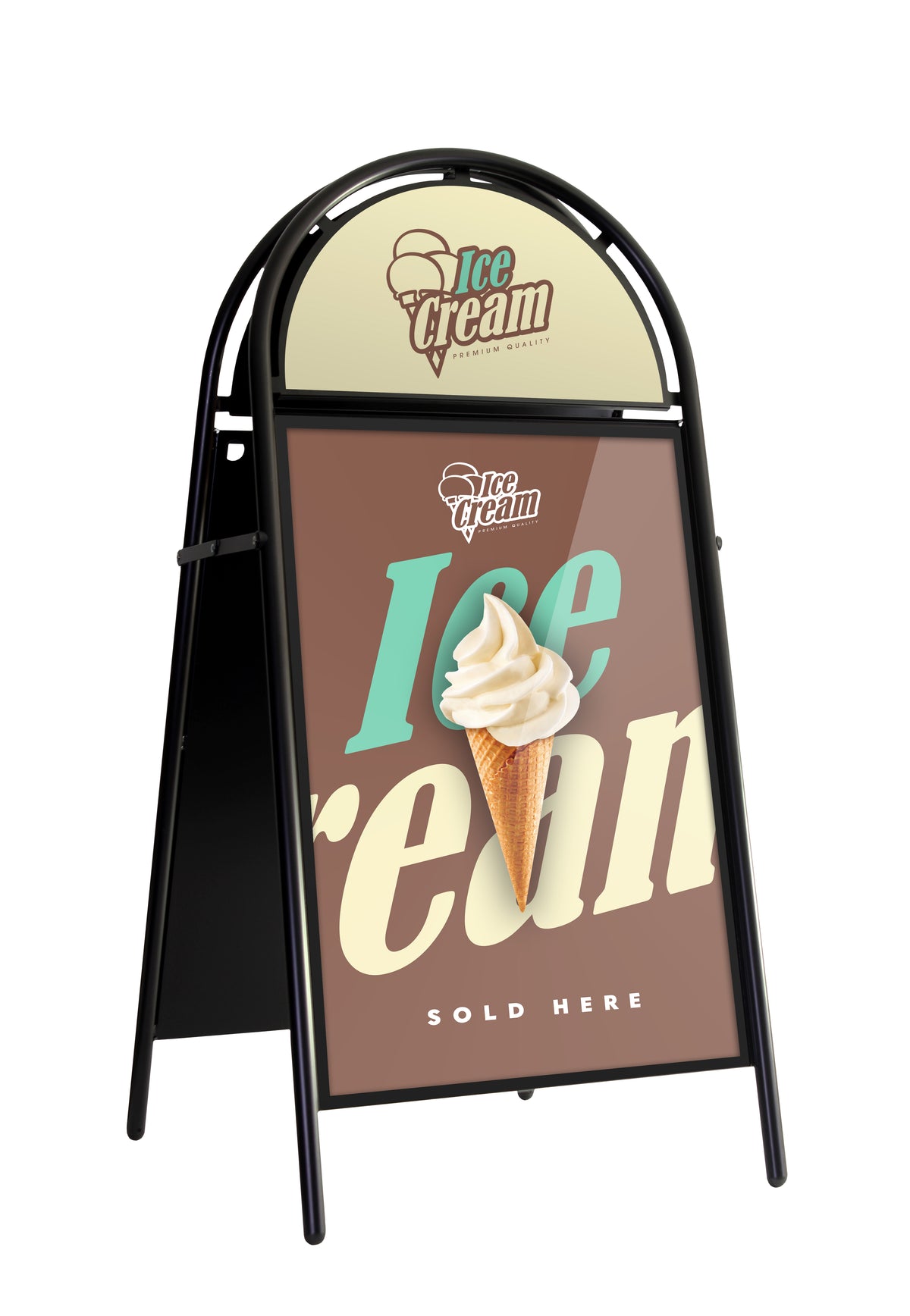 Poster Pavement Sign - A-Board with Semi Circular Header