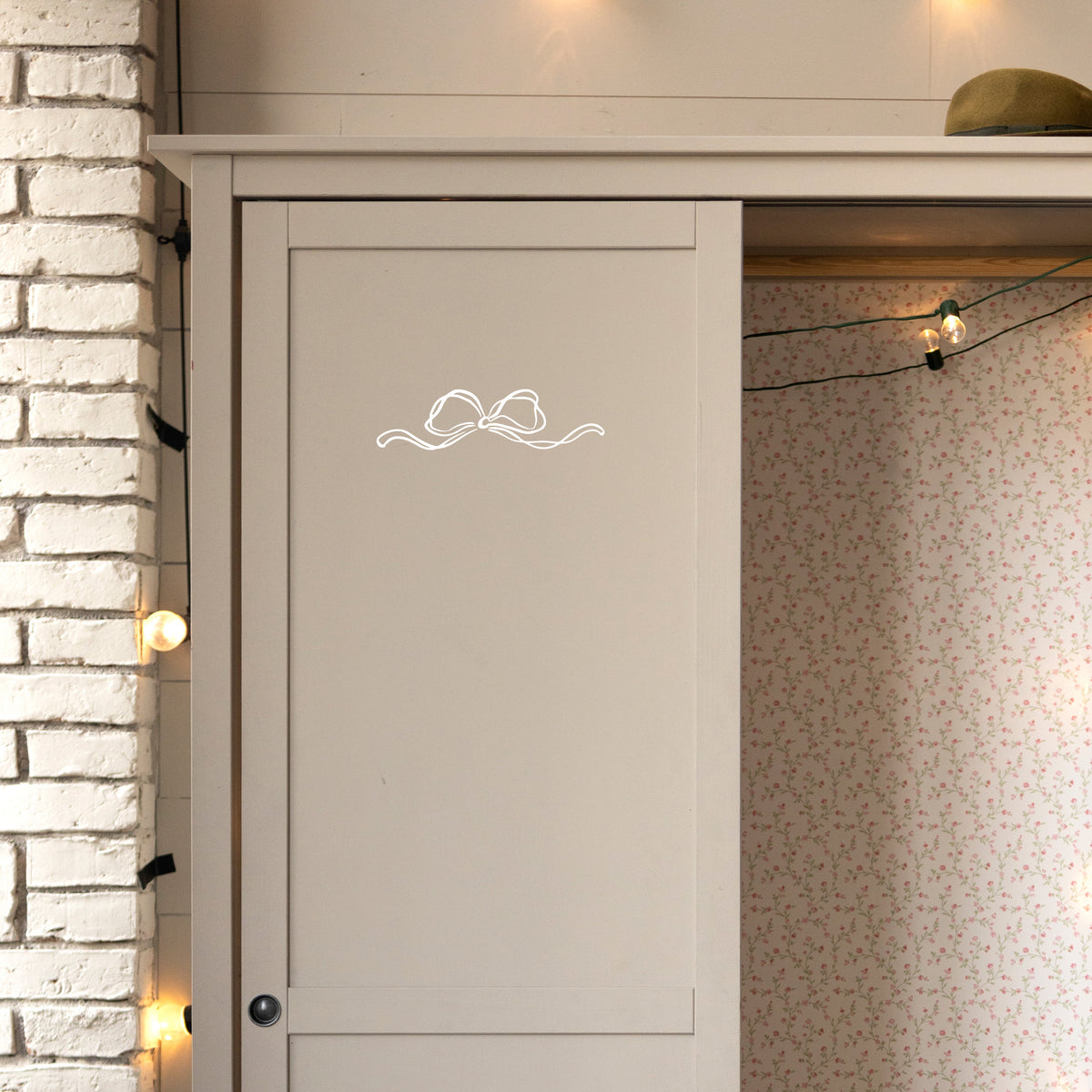 Coquette Bow Wall Sticker in White
