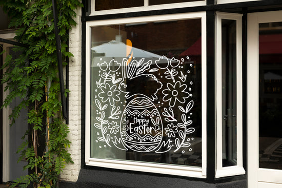 Happy Easter Mural Window Retail Vinyl
