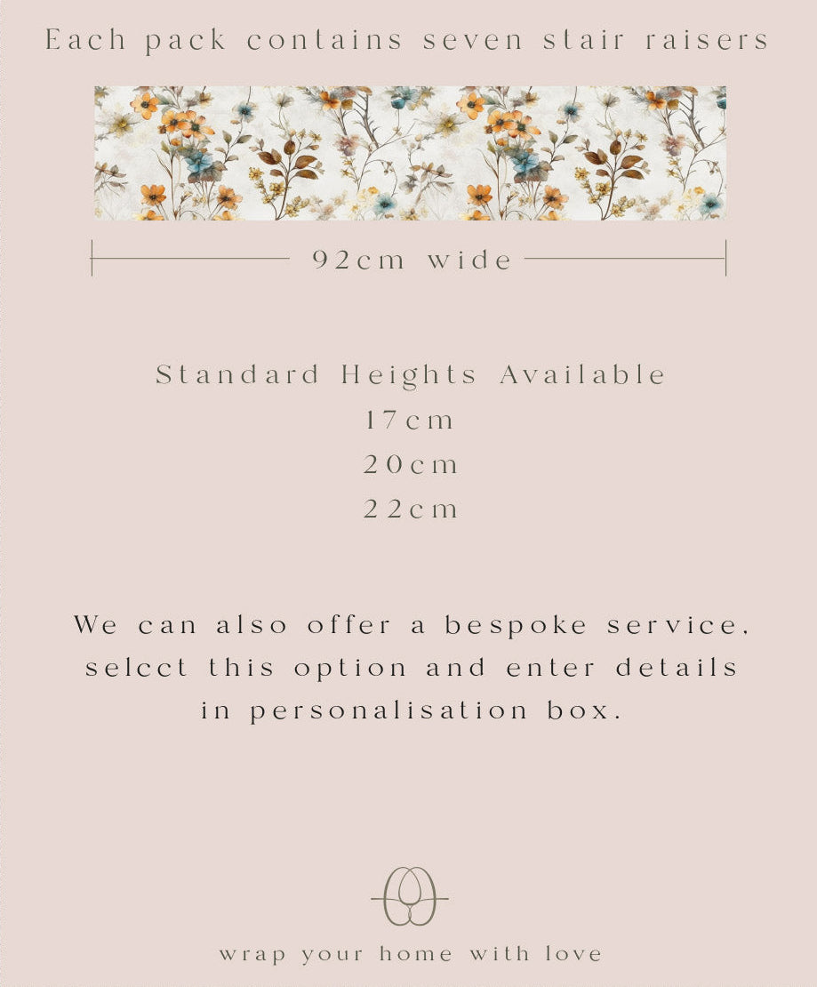 Evelyn Floral Stair Raiser Sticker Information Sheet