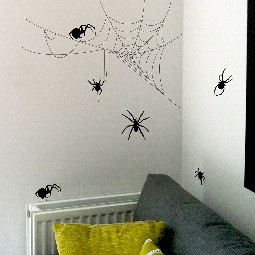Halloween-Spiders-&amp;-Cobwebs-Wall-Sticker