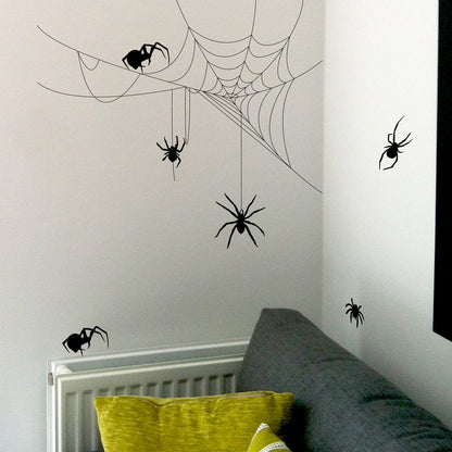 Halloween-Spiders-&amp;-Cobwebs-Wall-Sticker