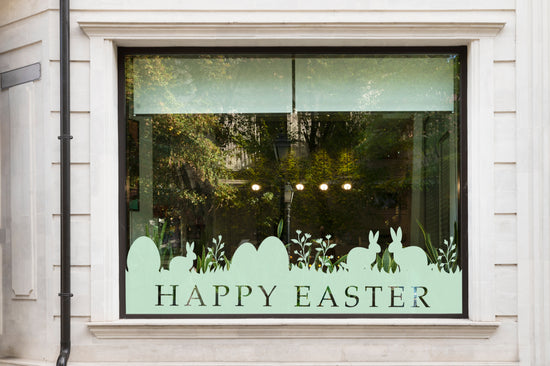 Happy Easter Banner Window Retail Vinyl