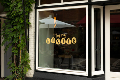 Happy Easter Egg Window Retail Vinyl