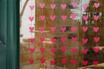 Shades of Pink Heart Strings Valentine Retail Vinyl