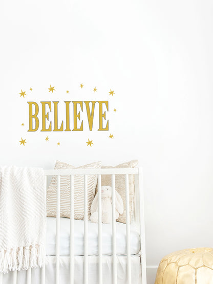 Joanie &amp; Jeanie - Believe Wall Sticker in Gold