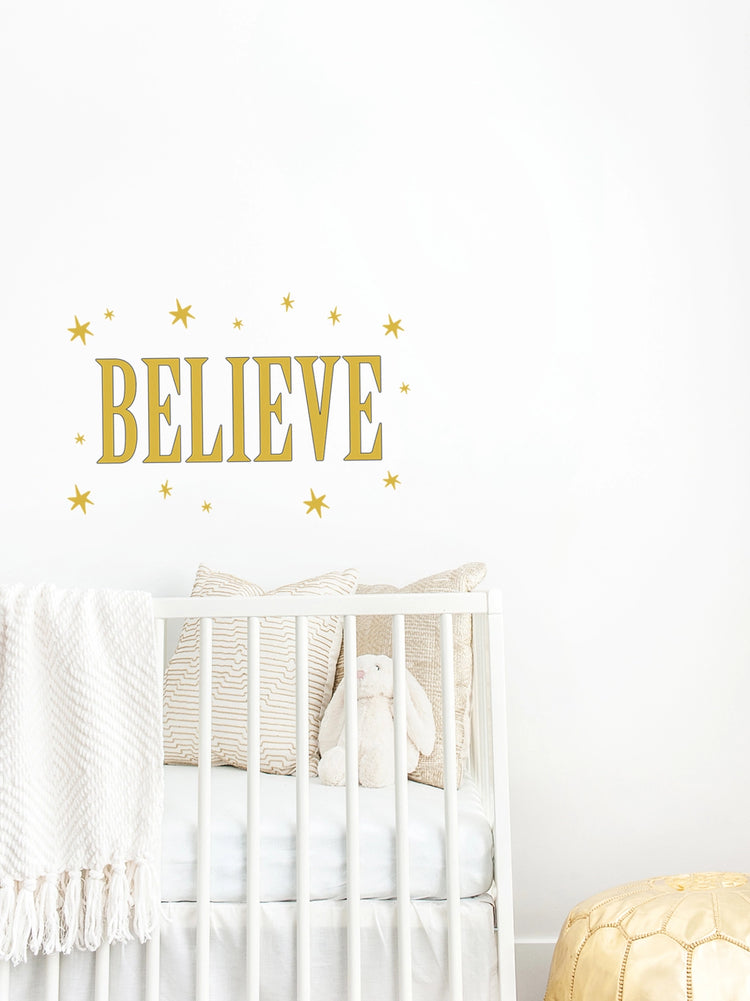 Joanie & Jeanie - Believe Wall Sticker in Gold