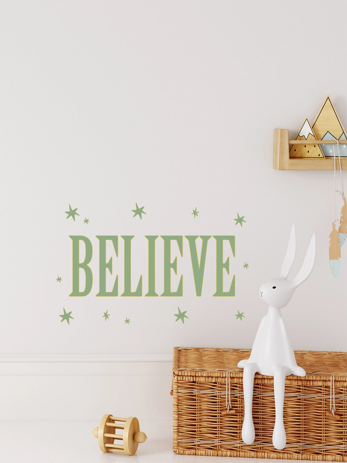 Joanie &amp; Jeanie - Believe Wall Sticker in Green
