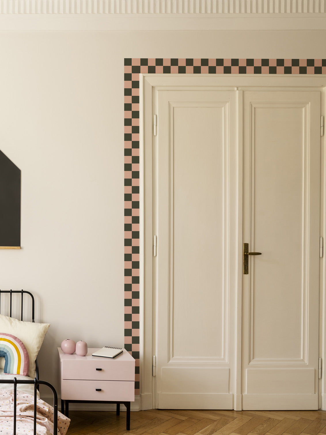 Joanie_Jeanie_-_Chequered_Self_Adhesive_Border_Sticker_in_Peach &_Green