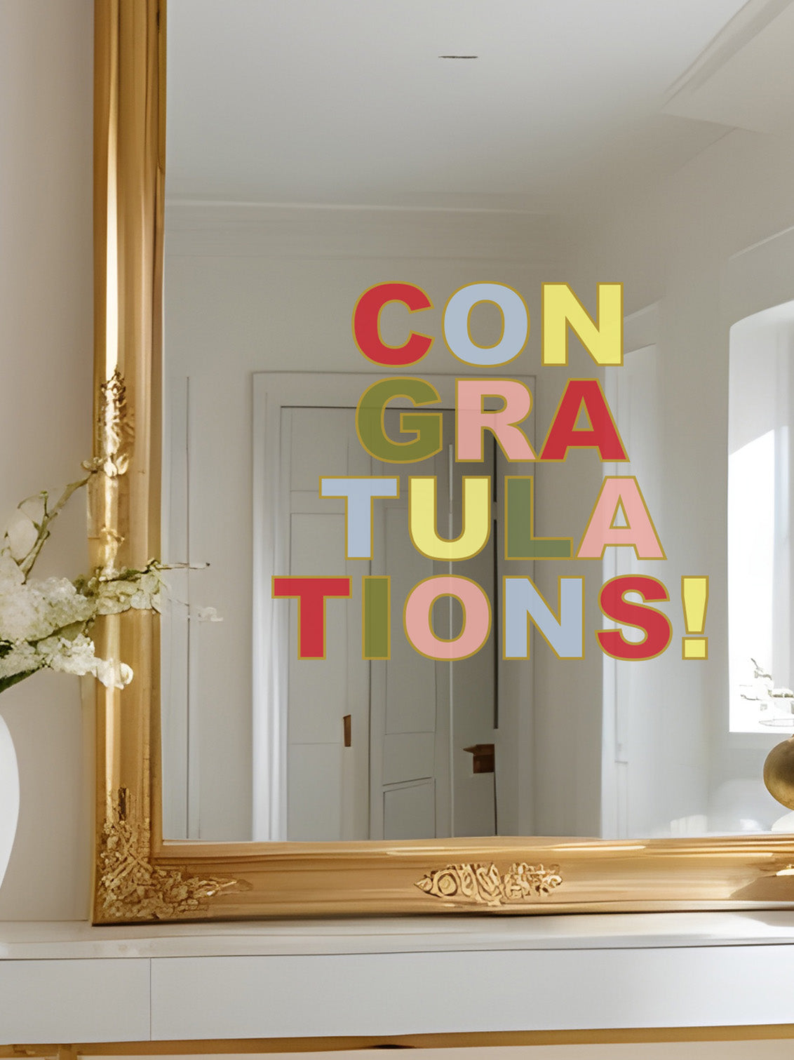 Joanie & Jeanie - Congratulations Mirror Sticker