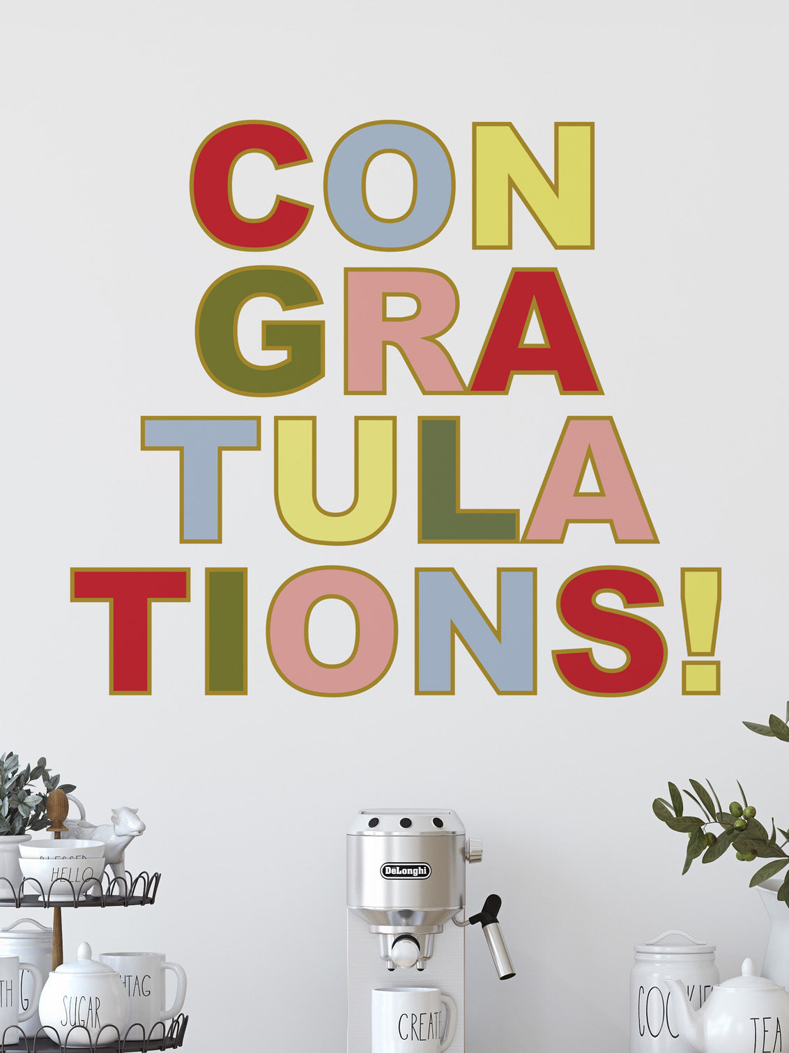 Joanie &amp; Jeanie - Congratulations Wall Sticker