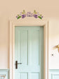 Joanie & Jeanie - Decorative Floral Wall Sticker Decal - Elegant Door Topper in Purple