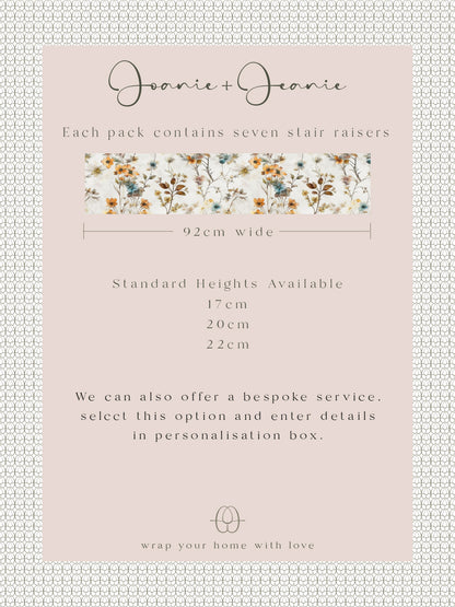 Joanie &amp; Jeanie - Evelyn Floral Stair Raiser Sticker Information Sheet