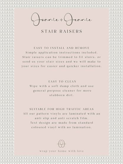 Joanie &amp; Jeanie - Florence Floral Stair Raiser Sticker Information Sheet