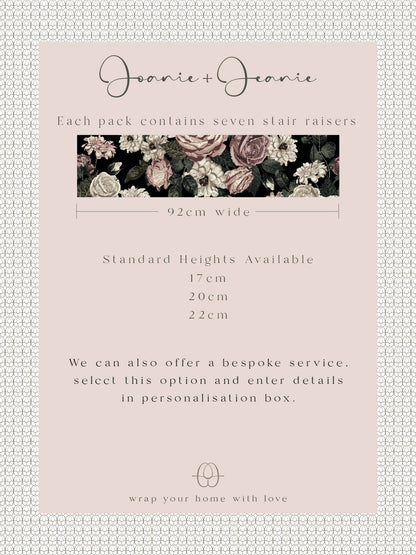 Joanie &amp; Jeanie - Florence Floral Stair Raiser Stickers Information Sheet