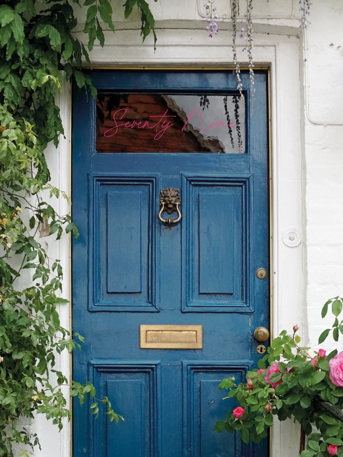 Joanie & Jeanie - Handwritten Script Door Number Sticker in Magenta