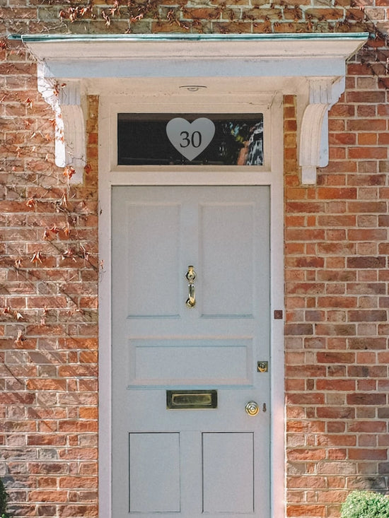 Joanie & Jeanie - Heart Front Door Number Decal