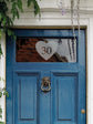 Joanie & Jeanie - Heart Front Door Number Decal pn Blue Door