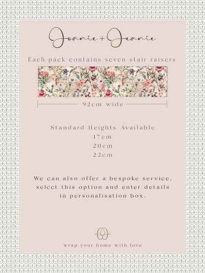 Joanie &amp; Jeanie - Josie Floral Stair Raiser Sticker Information Sheet
