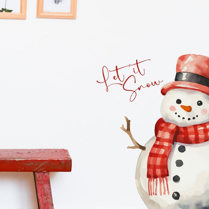 Joanie &amp; Jeanie - Let it Snow, Snowman Wall Sticker.