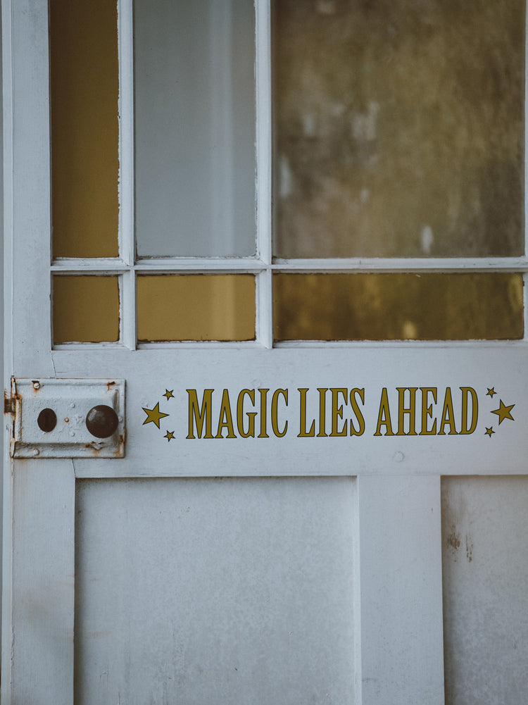 Joanie & Jeanie - Magic Lies Ahead Door Sticker