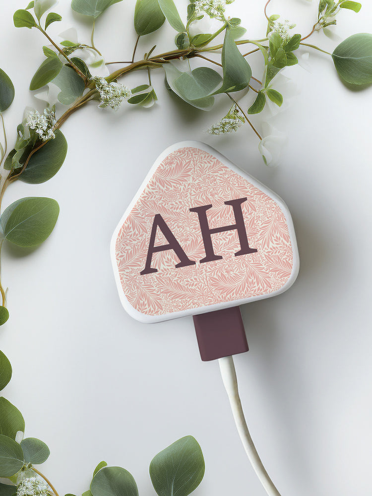 Joanie & Jeanie - Personalised Initial Vintage Pattern Charger Stickers in Wine