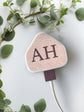 Joanie & Jeanie - Personalised Initial Vintage Pattern Charger Stickers in Wine