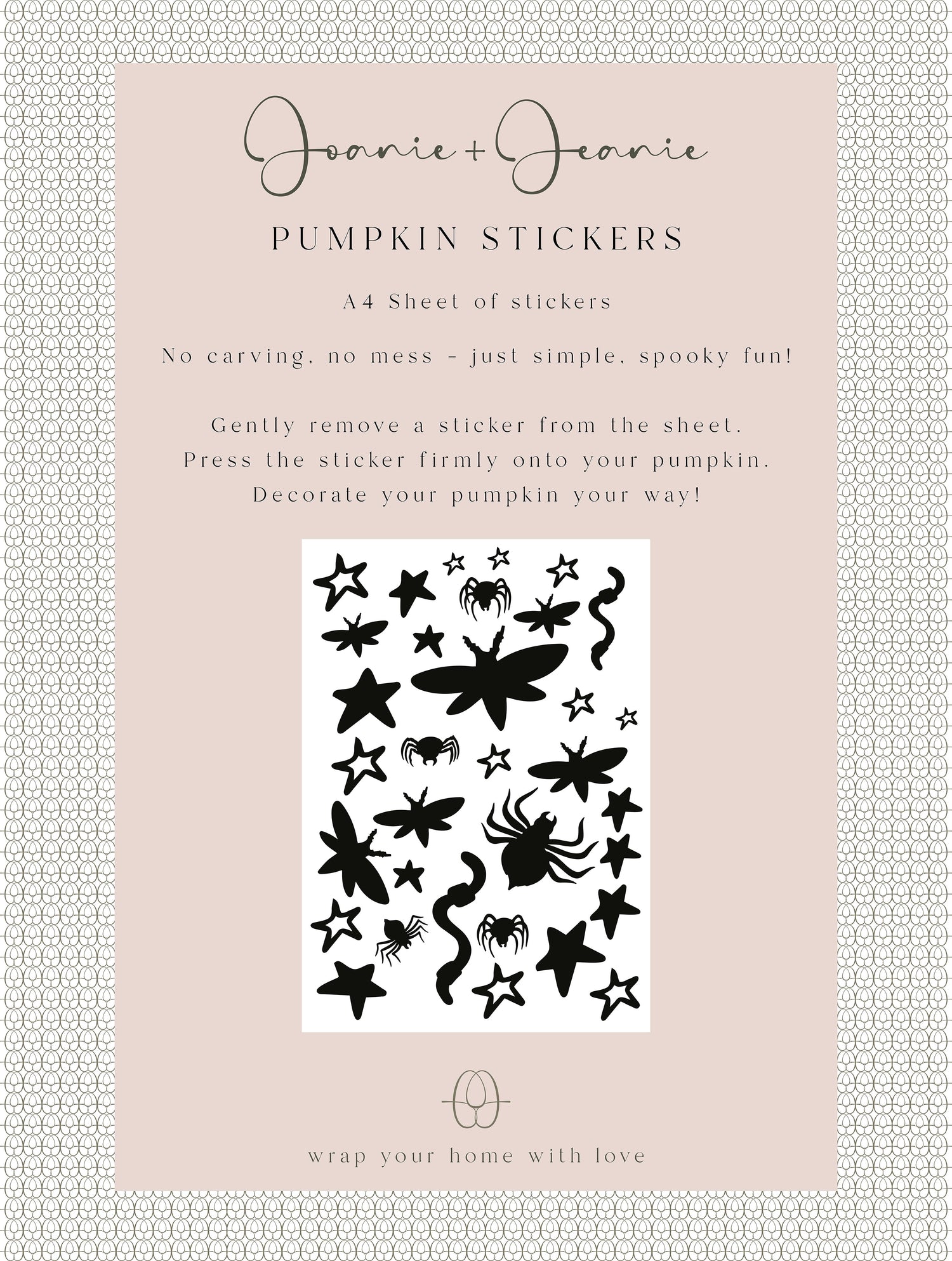 Joanie & Jeanie - Pumkin Sticker Set Information
