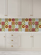 Joanie & Jeanie - Retro Flowers & Stripes Tile Stickers