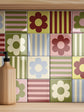 Joanie & Jeanie - Retro Flowers & Stripes Tile Stickers