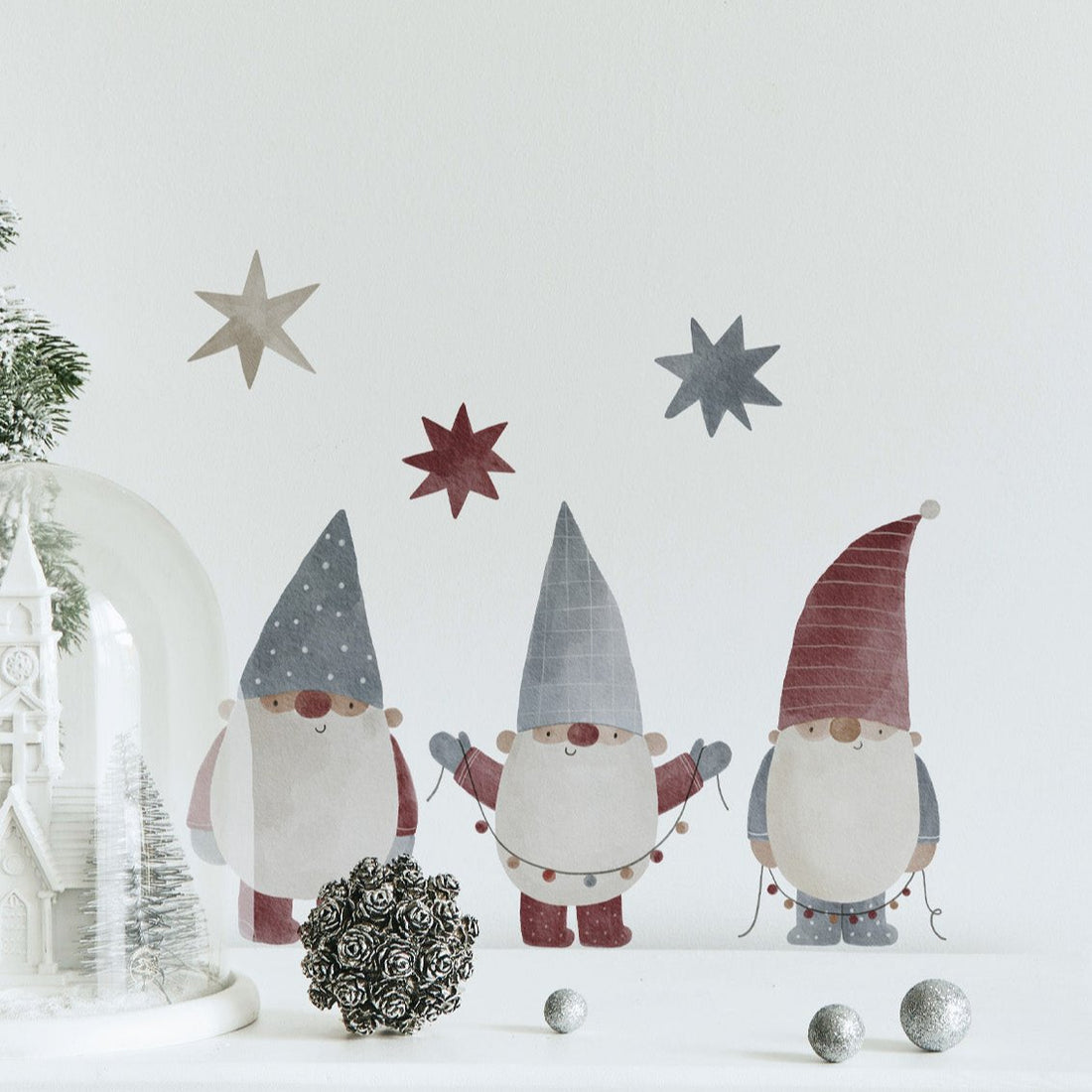 Joanie-&amp;-Jeanie-Set-of-Three-Christmas-Gnomes-Wall-Sticker
