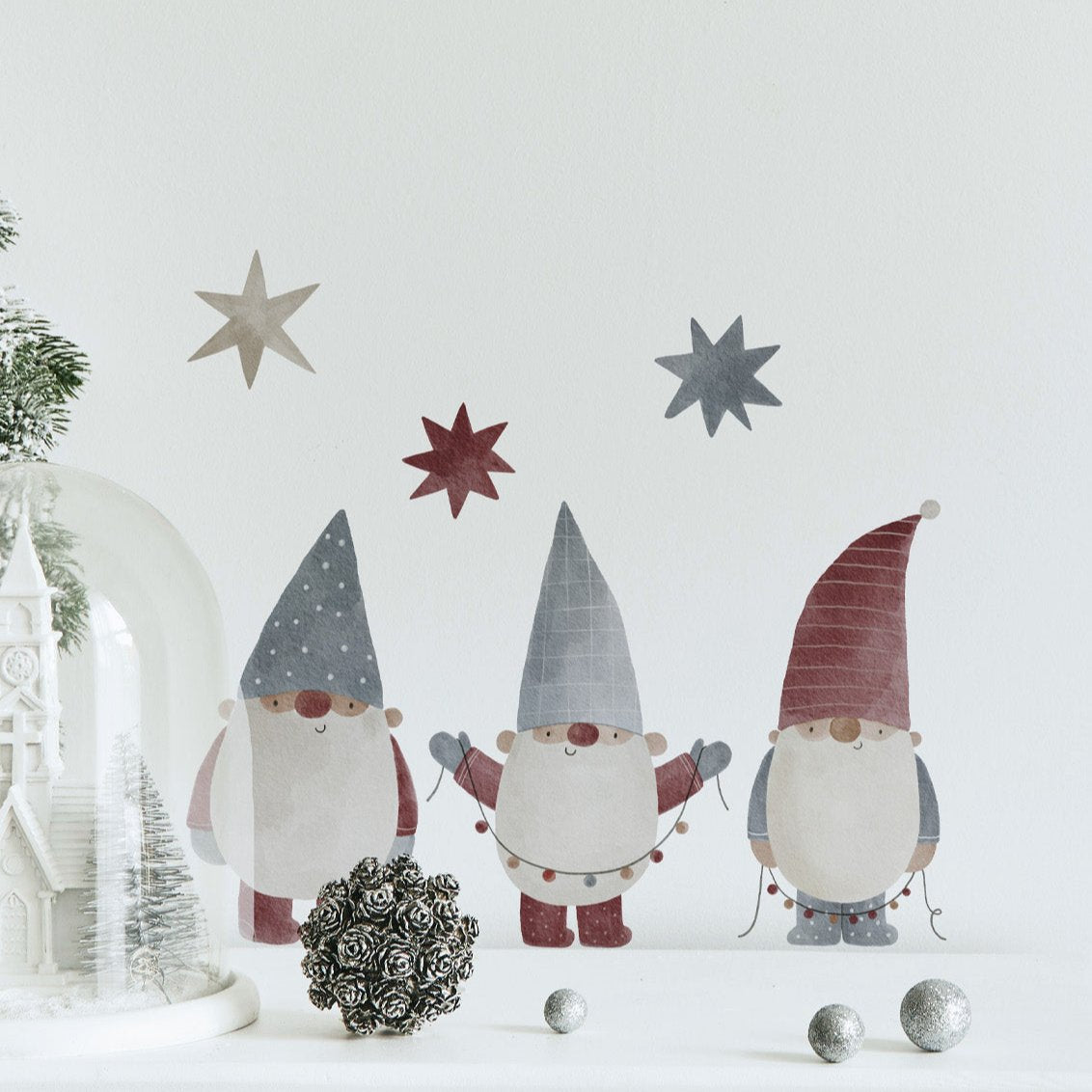Joanie-&amp;-Jeanie-Set-of-Three-Christmas-Gnomes-Wall-Sticker